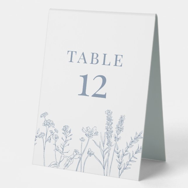 Periwinkle Wildflower Table Card Number (Front)