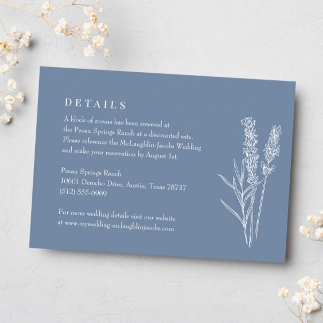 Periwinkle Wildflower Wedding Details Enclosure RSVP Card (Creator Uploaded)
