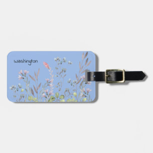 Periwinkle Wildflowers Personalised Luggage Tag