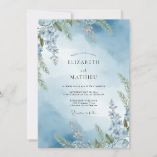 Periwinkle Wisteria Dreamy Wedding Invitation