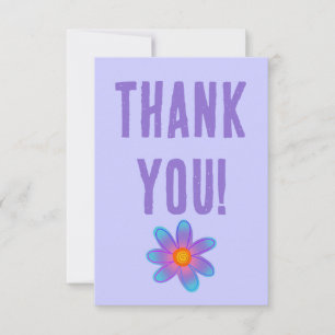 Periwinkle with Flower Thank You Card