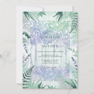 Periwinkle Woodland Fern Wedding Invitation