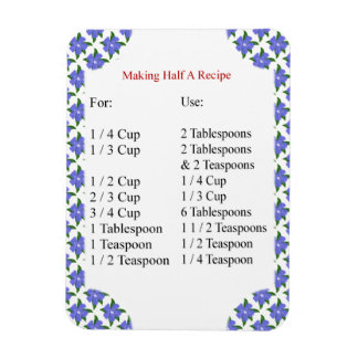 Periwinkles Baking Conversion Chart Photo Magnet