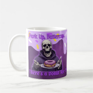 Perk Up Buttercup skeleton Coffee Mug