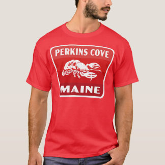 Perkins Cove Maine Retro  Badge Red T-Shirt