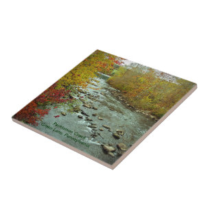 Perkiomen Creek in Autumn Green Lane Pennsylvania Ceramic Tile