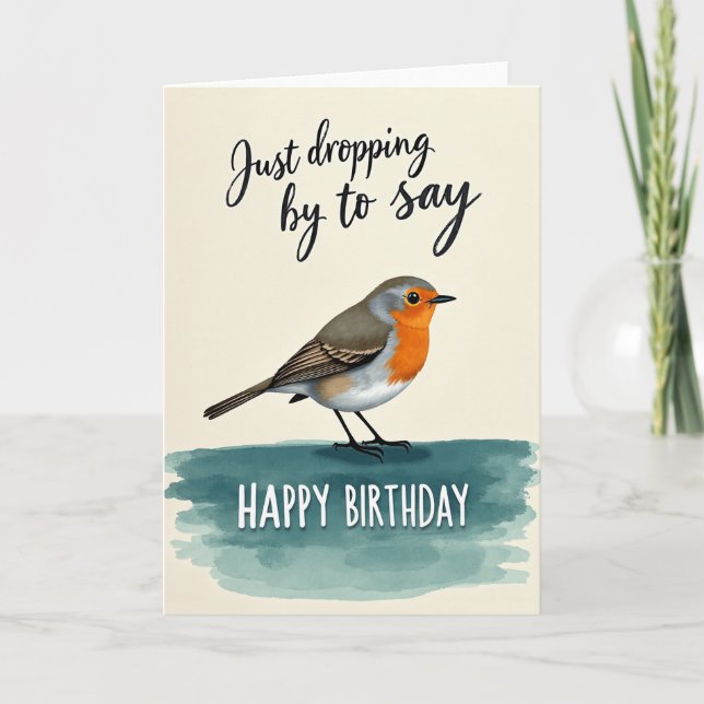 Perky Bird Birthday Card (Front)
