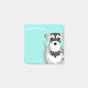 Perky Miniature Schnauzer Cute Green Post-it Notes