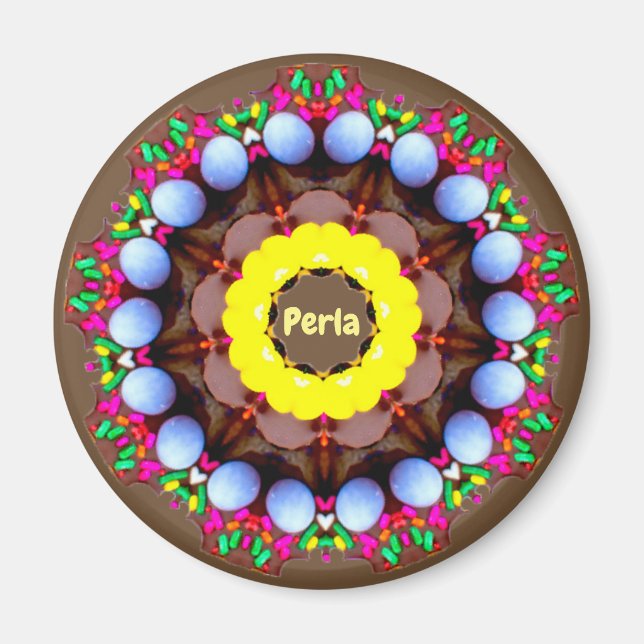 Perla ~ Personalized Easter Pattern Fractal ~ Magnet (Front)