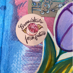 Permaculture for the Future Gardening Artwork      Classic Round Sticker