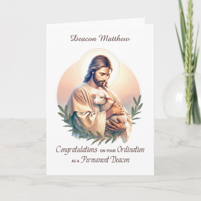 Permanent Deacon Ordination Congratulations Card (Front)