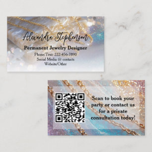 Permanent Jewellery Designer Consultant Elegant Business Card