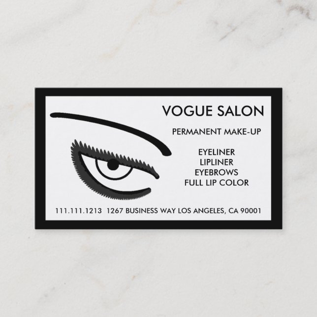 PERMANENT MAKE-UP BEAUTIFUL EYES BUSINESS CARD (Front)