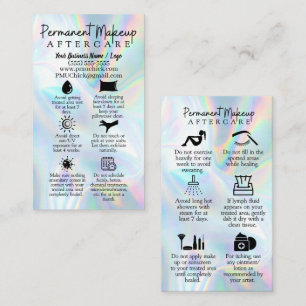 Permanent Makeup Aftercare Card 