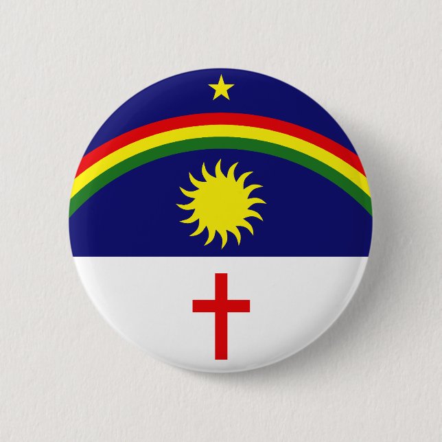 Pernambuco, Brazil flag 6 Cm Round Badge (Front)