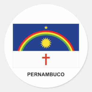 Pernambuco, Brazil Flag Classic Round Sticker
