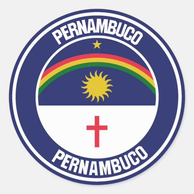 Pernambuco Round Emblem Classic Round Sticker (Front)