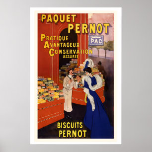 Pernot Biscuits Package French Cookies Advertising Poster