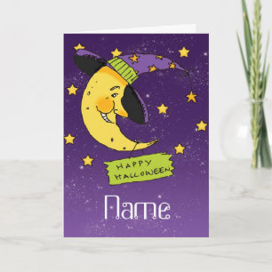 Peronalised Halloween Card - Moon Witch