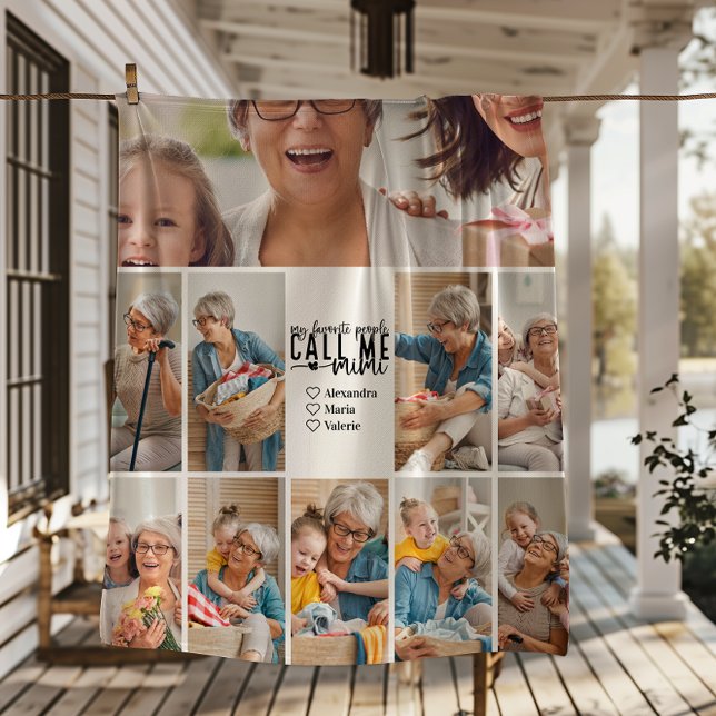 Peronalized 10 Photo Mimi Gift Fleece Blanket (Creator Uploaded)