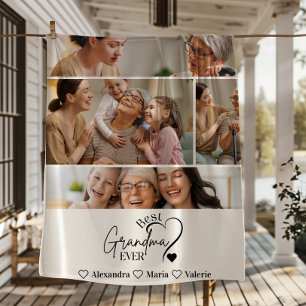 Peronalized 4 Photo Best Grandma Ever Minimalis Fleece Blanket