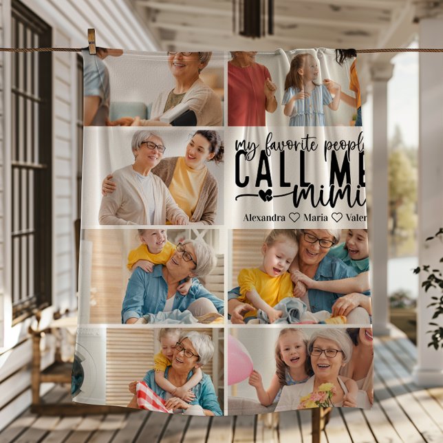 Peronalized 7 Photo Mimi Gift Fleece Blanket (Creator Uploaded)