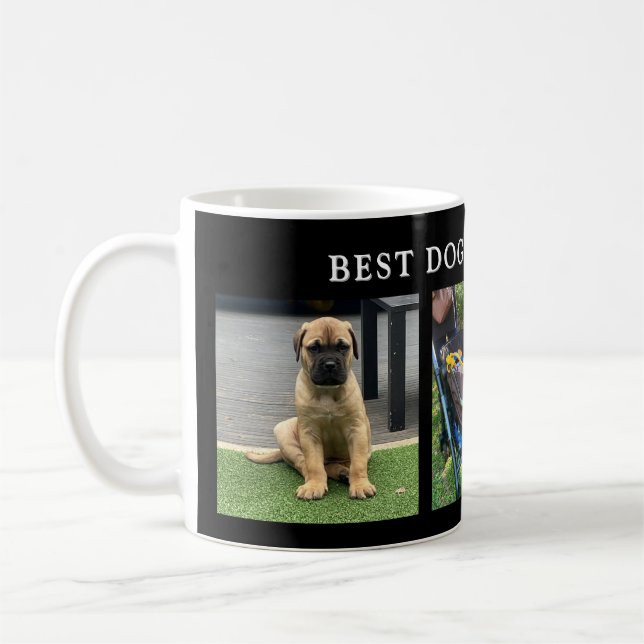 Peronalized best Dog Ever Puppy Photo Collage  Coffee Mug (Left)