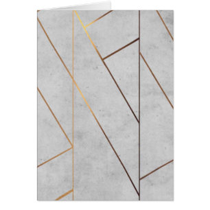 Peronalized Grey Marble Gold Geometric