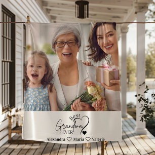 Peronalized Photo Best Grandma Ever Minimalist Fleece Blanket