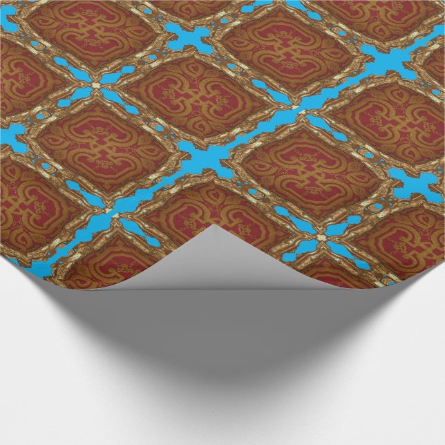 Peronnelle Bleu Baroque  Glossy Wrapping Paper (Corner)