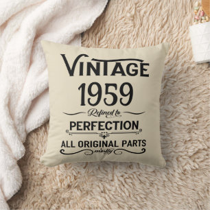 Perosnalized vintage 65th birthday gifts black cushion