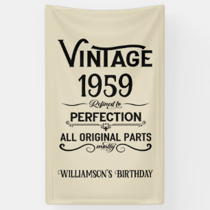 Perosnalized vintage 65th birthday party banner