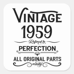 Perosnalized vintage 65th birthday party square sticker