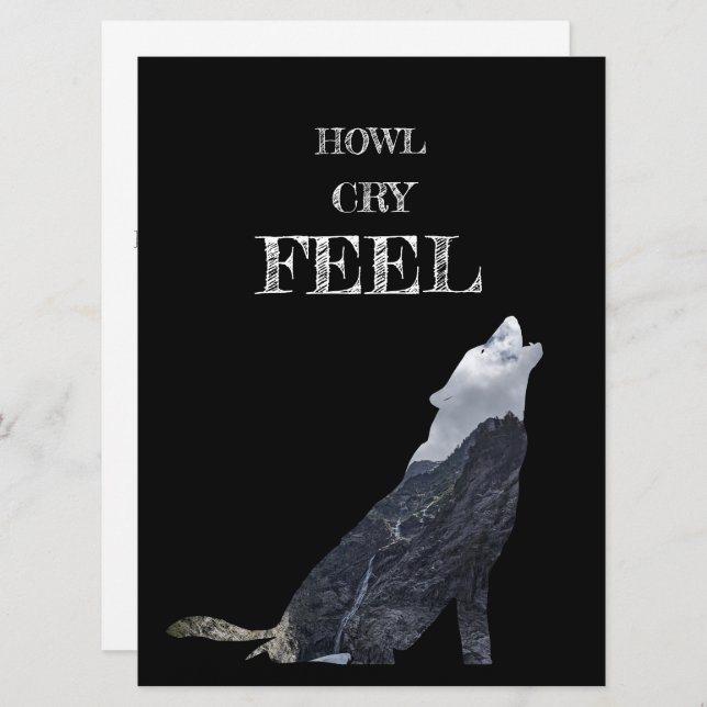Perosnalized, Wolf Howling Card (Front/Back)