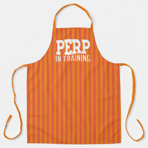 Perp in training White Gfx Stripes Apron