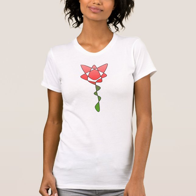Perpetual Abstract Flower Art Red Continual Tulip T-Shirt (Front)