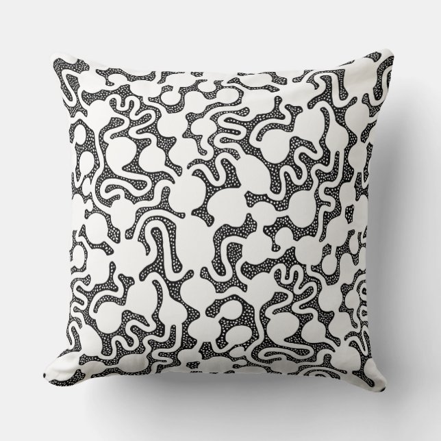 Perpetual Ant Farm - Black and White Cushion (Front)