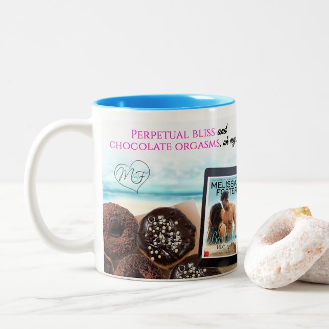 Perpetual bliss & chocolate orgasms, oh my! Mug (With Donut)