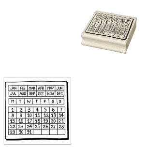 Perpetual Calendar Rubber Stamp