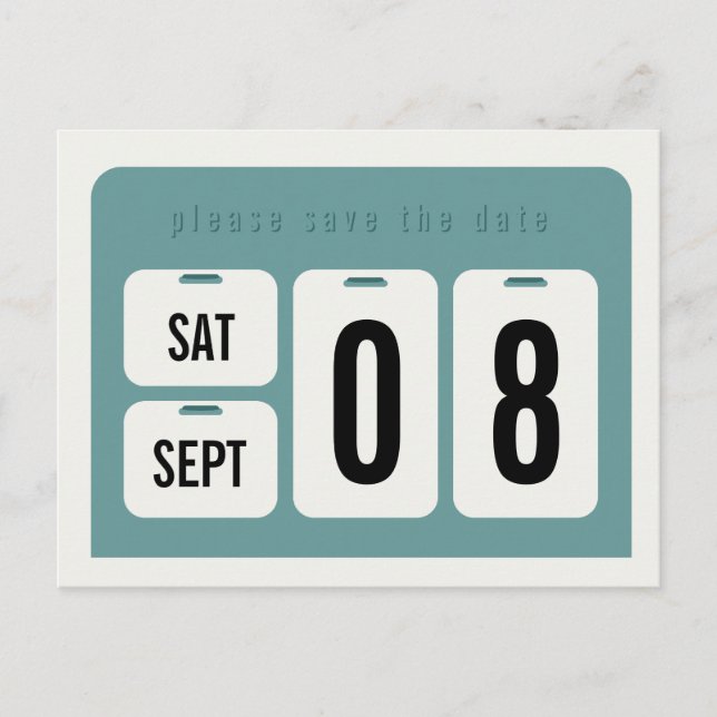 Perpetual Calendar Save the Date Announcement Postcard (Front)