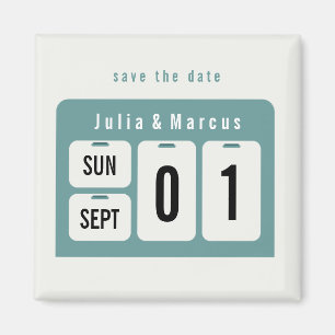 Perpetual Calendar Save the Date Wedding Magnet