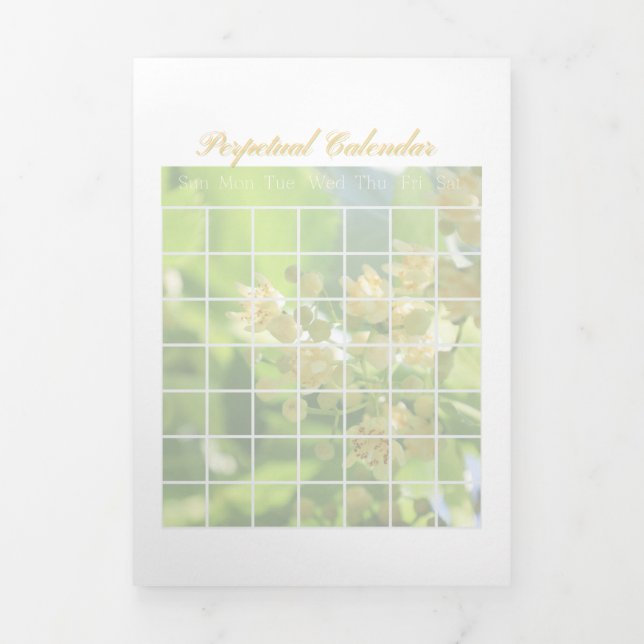 Perpetual Calendar Trifold Card (Cover)