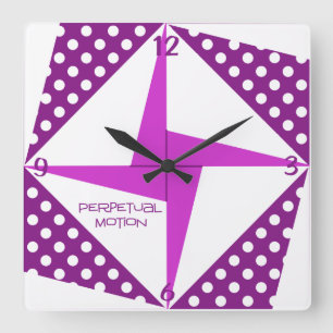 Perpetual Motion- Purple Square Wall Clock