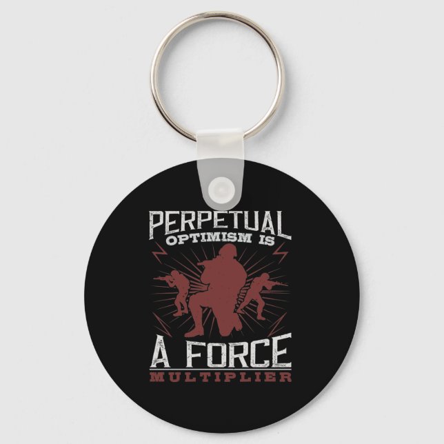 Perpetual Optimism Is A Force Multiplier Key Ring (Front)