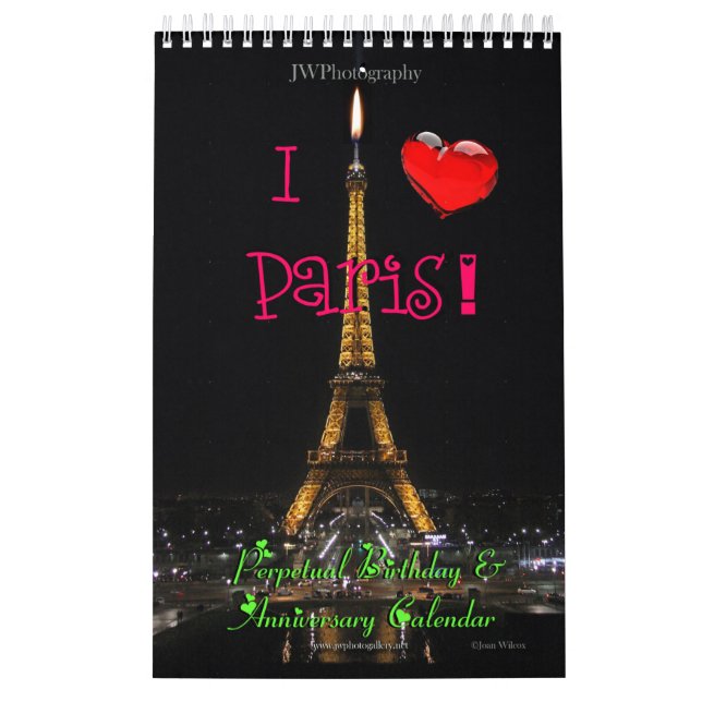 Perpetual Paris Birthday Anniversary Calendar (Cover)