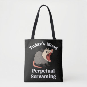 Perpetual Screaming Opossum Funny Chaos Mood Desig Tote Bag