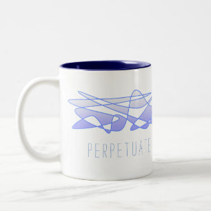 "Perpetuate positive vibes" Blue Purple Art Two-Tone Coffee Mug