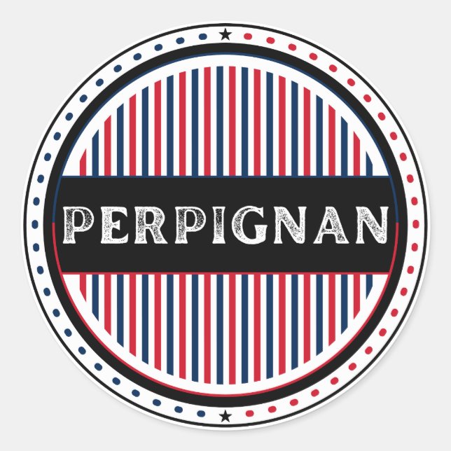 Perpignan City Pride Emblem – French Identity Classic Round Sticker (Front)