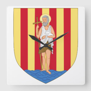 Perpignan Coat of Arms Square Wall Clock