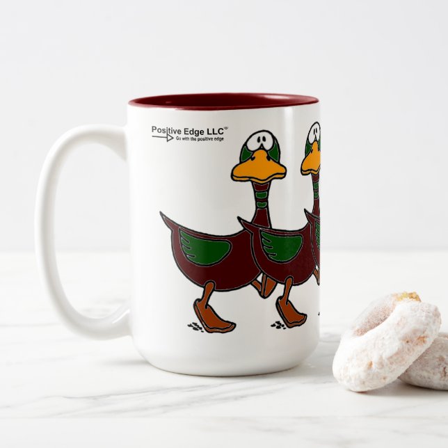 Perplexed Ducks Coffee Mug (With Donut)